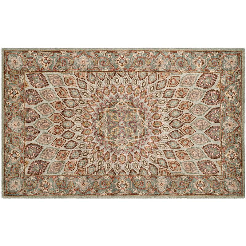 Safavieh Heritage Portsmouth Framed Floral Wool Rug, Multicolor, 6Ft Rnd