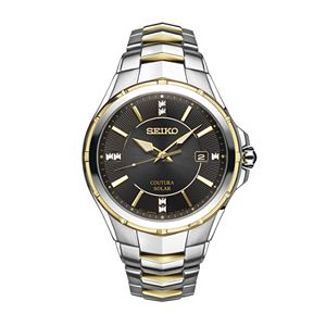 Seiko Men's Coutura Diamond Two Tone Stainless Steel Solar Watch - SNE444
