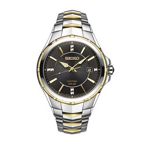 Seiko Men's Coutura Diamond Two Tone Stainless Steel Solar Watch - SNE444