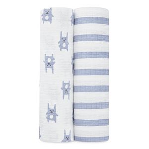 aden by aden + anais 2-pk. Blue Bunny Swaddling Wraps