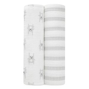 aden by aden + anais 2-pk. Grey Bunny Swaddling Wraps