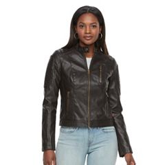 Womens Brown Faux Leather Coats &amp Jackets - Outerwear Clothing