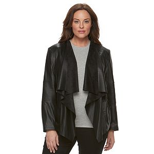 Plus Size Levi's Faux-Leather Open-Front Jacket