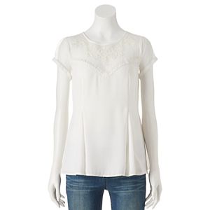 Juniors' Trixxi Embroidered Illusion Top