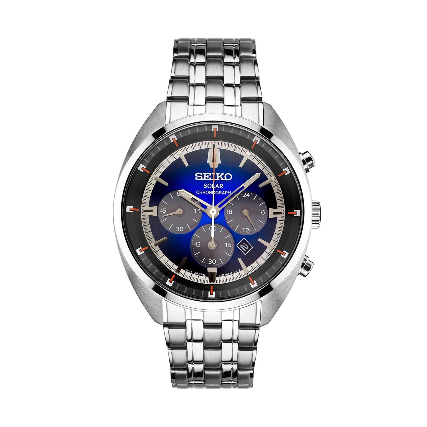 seiko men's recraft solar chronograph
