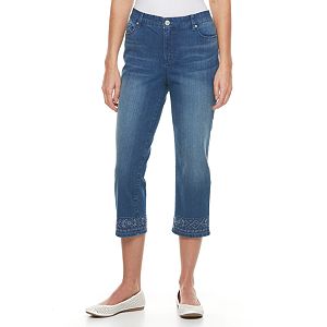 Women's Gloria Vanderbilt Jordyn Embroidered Capri Jeans