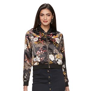 Women's Jennifer Lopez Floral Sequin Bomber Jacket