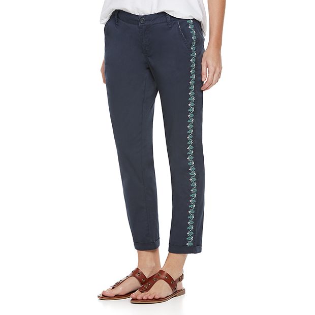 Women's Sonoma Goods For Life® Embroidered Panel Capris