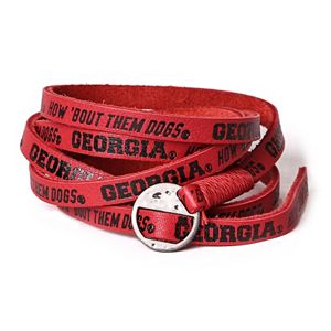 Adult Georgia Bulldogs Leather Wrap Bracelet