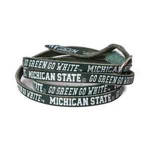 Adult Michigan State Spartans Leather Wrap Bracelet