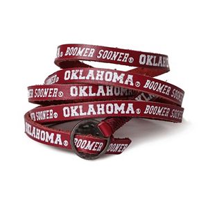 Adult Oklahoma Sooners Leather Wrap Bracelet