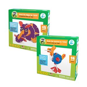 YOXO / PBS KIDS Hazel the Hippo + Ozzie the Ostrich Building Toy Set