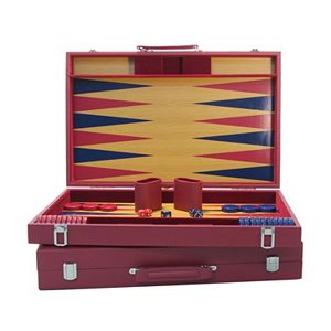 WorldWise Imports 20-in. Burgundy & Blue Wood Tournament Backgammon Set