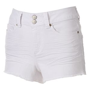 Juniors' Mudd® High Waist White Jean Shortie Shorts