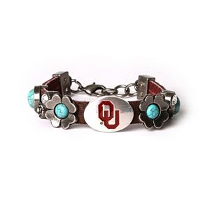 Women's Oklahoma Sooners Turquoise Flower Bracelet