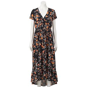 Juniors' Mudd® Floral Surplice Maxi Dress