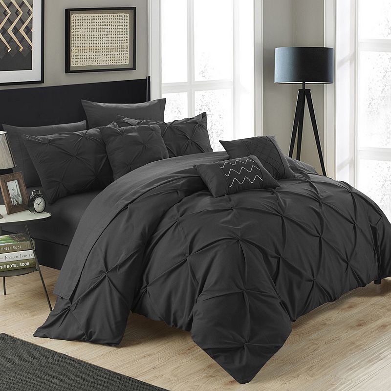 Chic Home Hannah 8-piece Twin Comforter Set, Black