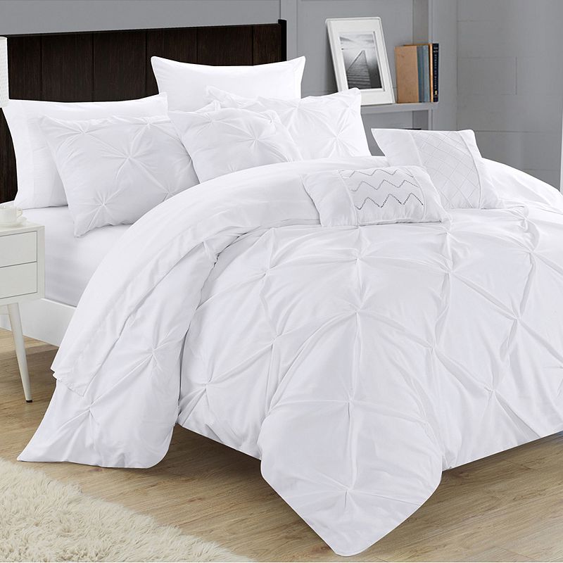 77357830 Chic Home Hannah 8-piece Twin Comforter Set, White sku 77357830