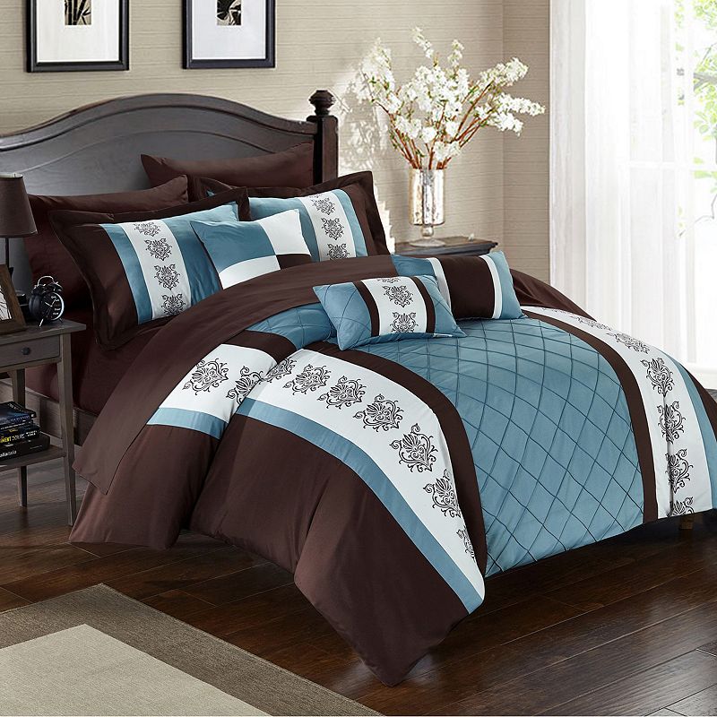 73842705 Chic Home Clayton Comforter Set, Brown, King sku 73842705