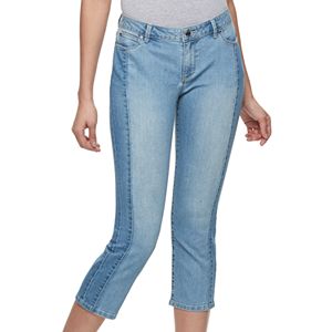Women's Jennifer Lopez Spliced Straight-Leg Cropped Jeans