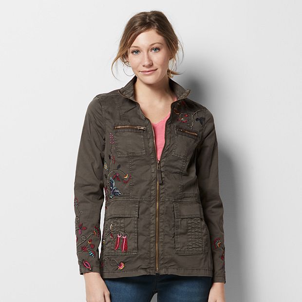 Women s Sonoma Goods For Life Floral Embroidered Jacket