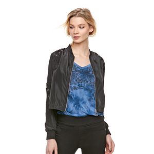 Women's Rock & Republic® Lace-Up Crop Bomber Jacket