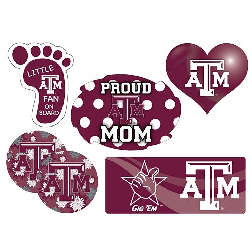 Texas A&M Aggies Proud Mom 6-Piece Decal Set