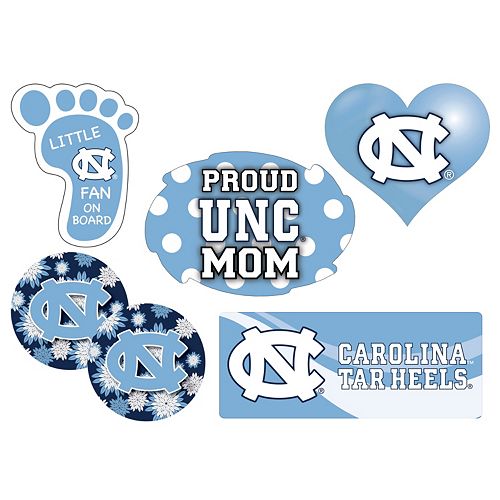 North Carolina Tar Heels Proud Mom 6-Piece Decal Set