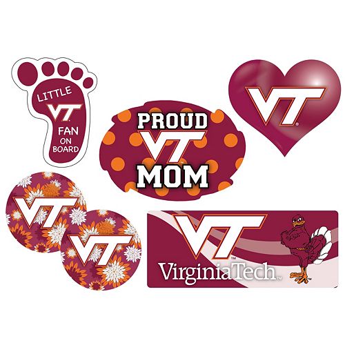 Virginia Tech Hokies Proud Mom 6-Piece Decal Set