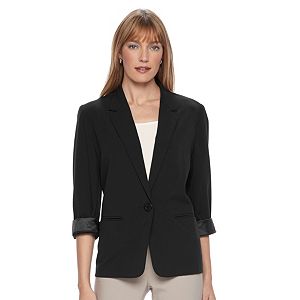 Women's Dana Buchman Cuffed Boyfriend Jacket