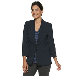 Women's Dana Buchman Cuffed Boyfriend Jacket