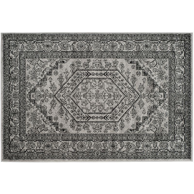 Safavieh Adirondack Cyan Framed Floral Rug, Multicolor, 8Ft Rnd