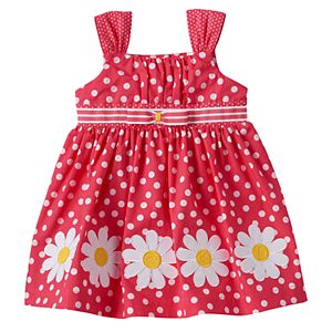 Baby Girl Blueberi Boulevard Polka-Dot Flower Sundress