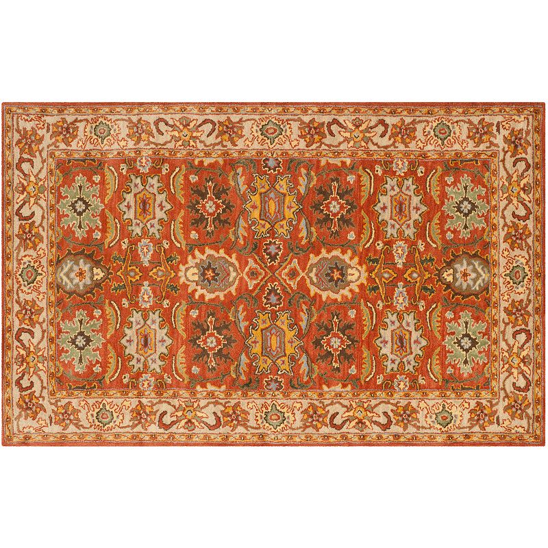 Safavieh Heritage Bergen Framed Floral Wool Rug, Red/Coppr, 7.5X9.5 Ft