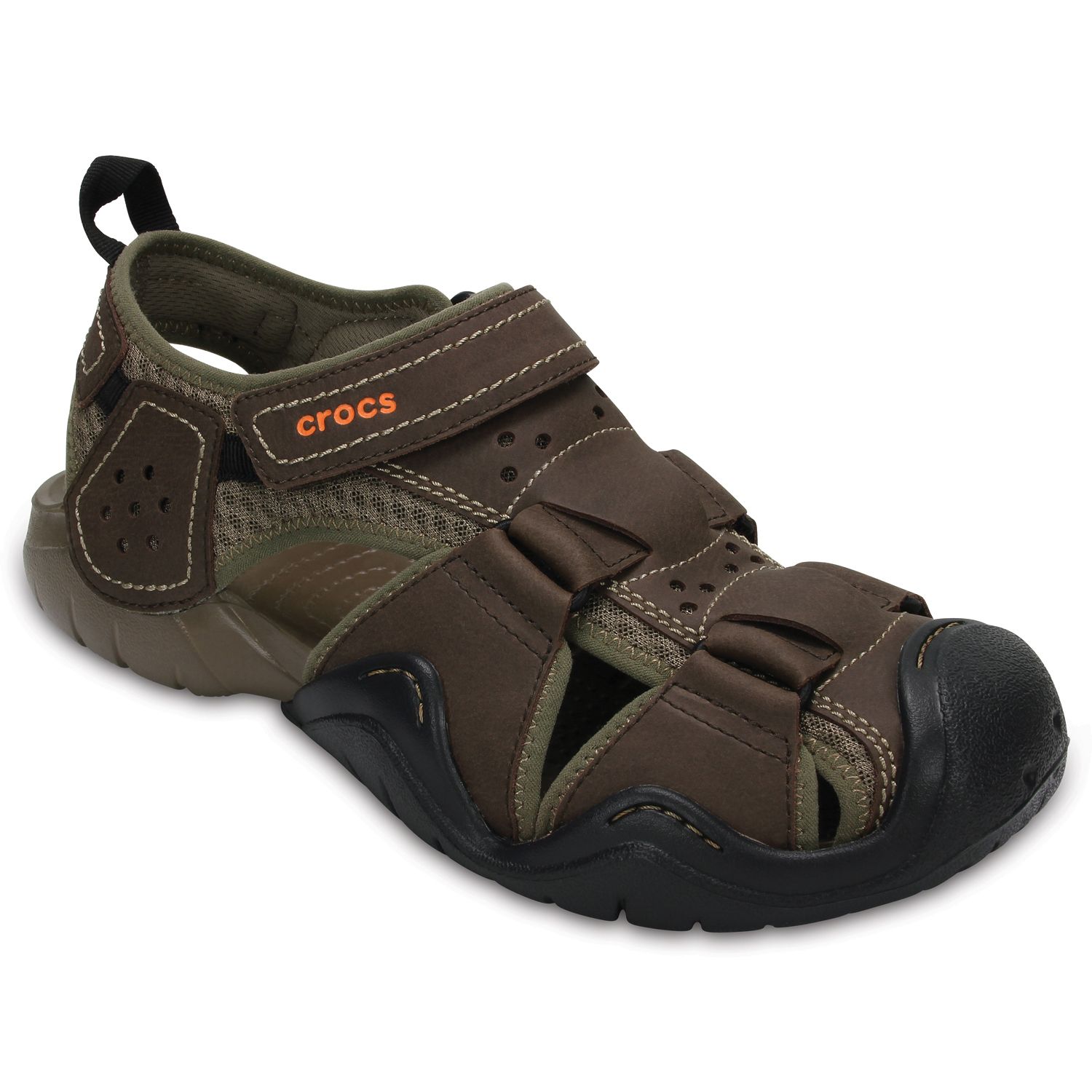 crocs mens leather sandals