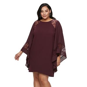 Plus Size Jennifer Lopez Lace-Inset Shift Dress
