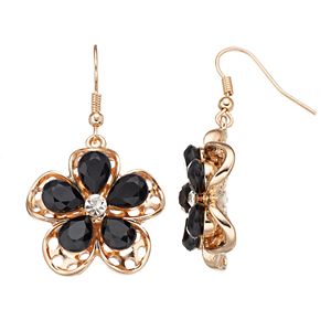 Apt. 9® Black Flower Drop Earrings