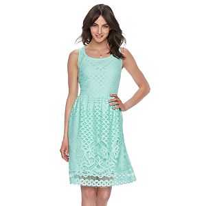 Women's ELLE™ Scroll Lace Fit & Flare Dress