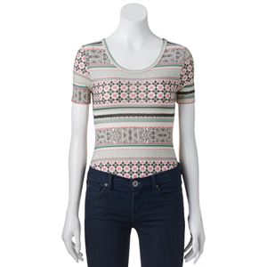 Juniors' About A Girl Short Sleeve Bodysuit