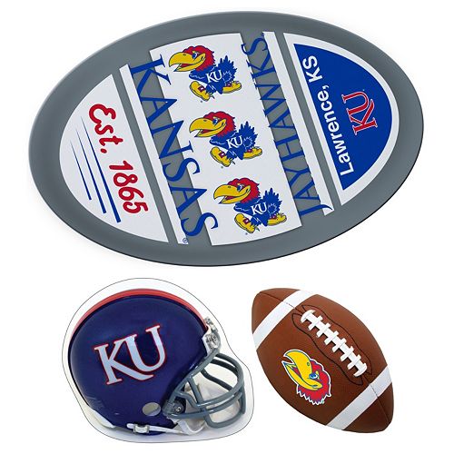 Kansas Jayhawks Helmet 3-Piece Magnet Set
