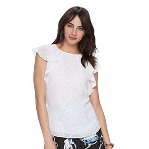 Women's ELLE™ Textured Flutter Top