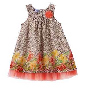 Baby Girl Blueberi Boulevard Cheetah Floral Swing Dress