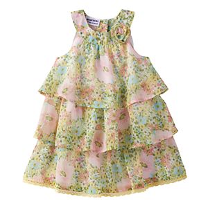 Baby Girl Blueberi Boulevard Floral Tiered Chiffon Dress