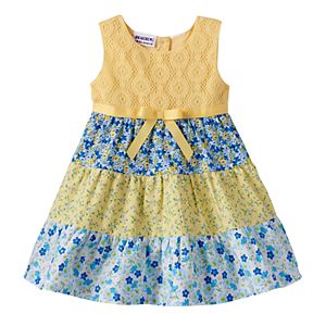 Baby Girl Blueberi Boulevard  Floral Crochet Tiered Dress