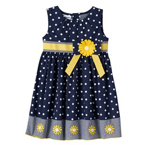Baby Girl Blueberi Boulevard Dot Sunflower Dress
