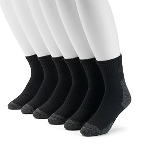 Extended Size Croft & Barrow® 6-pack Opticool Work Quarter Socks