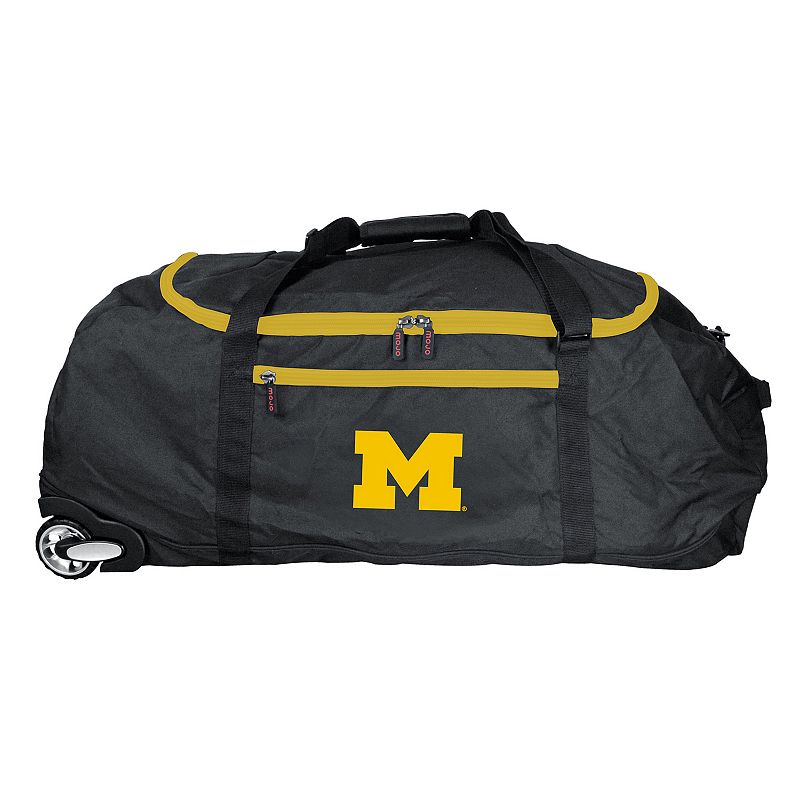 Michigan Wolverines Wheeled Collapsible Duffle Bag, Black, ROLNG DUFF