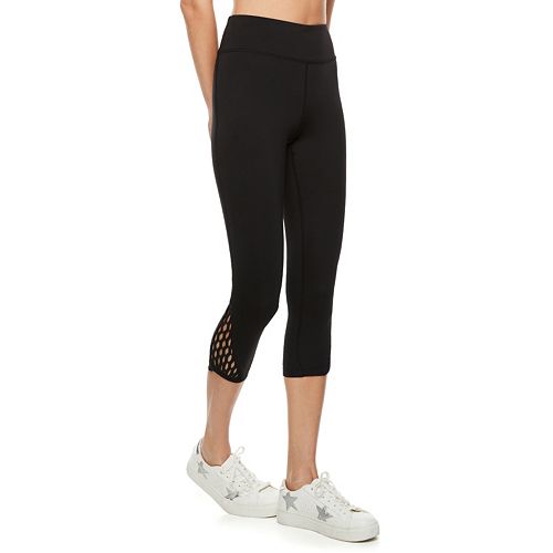 Download madden NYC Juniors' Macrame Inset Capri Leggings