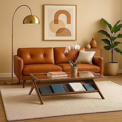 INK+IVY Rocket Wood & Tempered Glass Coffee Table
