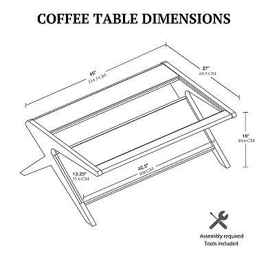 INK+IVY Rocket Wood & Tempered Glass Coffee Table